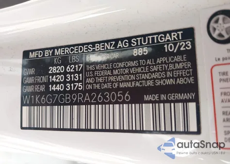 2024 Mercedes-Benz S 580 4Matic from USA, damaged, VIN W1K6G7GB9RA263056